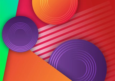 Modern geometrik soyut renkli tasarım arka planı. İş, şirket, kurum, parti, festival, giysi semineri için sunum tasarımı için soyut arkaplan parlamaları ve katman element vektörü