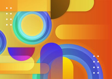 Modern geometrik soyut renkli tasarım arka planı. İş, şirket, kurum, parti, festival, giysi semineri için sunum tasarımı için soyut arkaplan parlamaları ve katman element vektörü