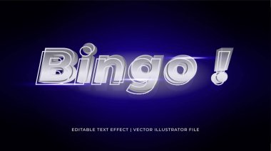 Yaratıcı bingo düzenlenebilir metin efekti tasarım şablonu. Markalaşma, Mockup, Sosyal Medya Sancağı, Kapak, Kitap, Oyunlar, Başlık için Düzenlenebilir Vektör Metni Efekti
