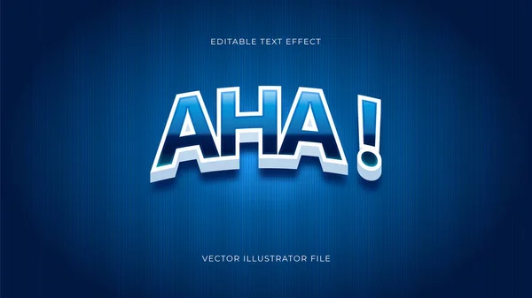 Moderne Blaue Aha Editierbare Text Effekt Lebendige Moderne Farbe Glänzend — Stockvektor
