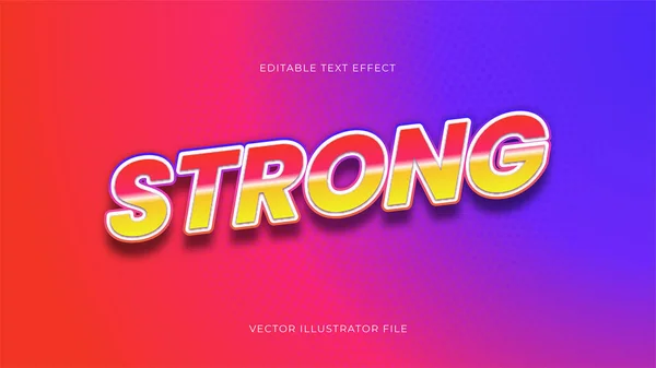 Moderne Starke Editierbare Text Effekt Lebendige Moderne Farbe Glänzend Textstileffekt — Stockvektor