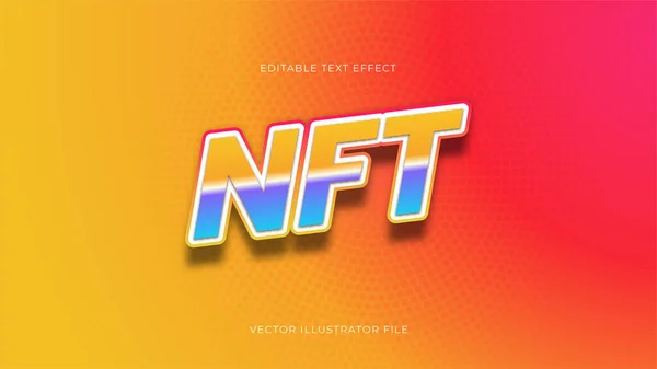 Moderne Nft Technologie Editierbare Text Effekt Lebendige Moderne Farbe Glänzend — Stockvektor