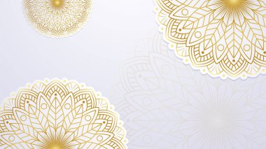 Mandala altın illüstrasyon vektörü ramazan arka planı