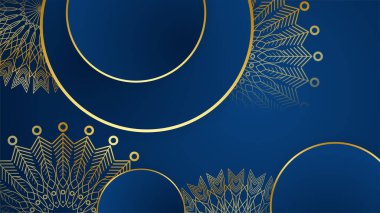 Ramazan Kareem afişi, 3d metalik altın hilal, kağıt, soyut arabesk çiçekleri ve Arapça el yazısı kaligrafi. Çeviri: Ramazan Kareem. Vektör.