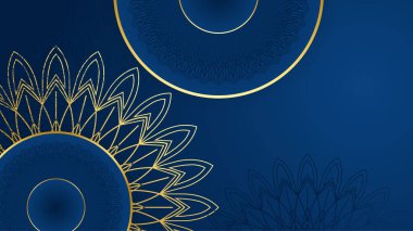 Ramazan Kareem afişi, 3d metalik altın hilal, kağıt, soyut arabesk çiçekleri ve Arapça el yazısı kaligrafi. Çeviri: Ramazan Kareem. Vektör.