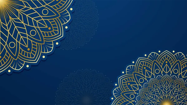 Mandala Luxo Com Real Dourado Árabe Árabe Islâmico Estilo Oriental — Vetor de Stock