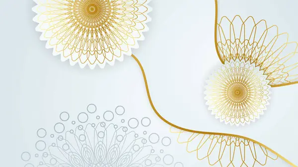 Elegant White Gold Mandala Background Concept — Stock Vector