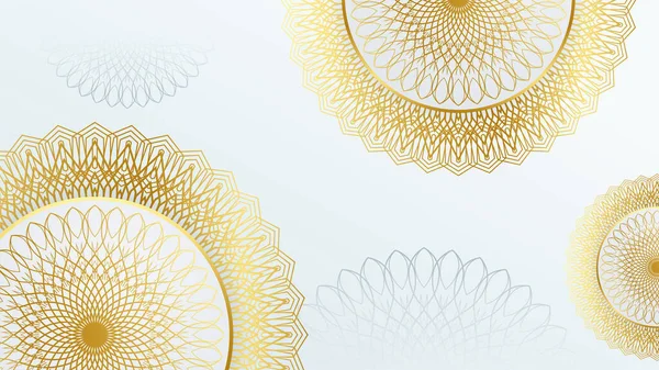Golden Vector Mandala Isolated White Background Symbol Life Health Invitation — Stock Vector
