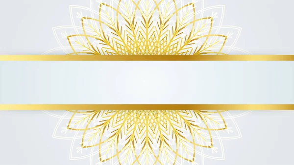 Elegante Wit Goud Mandala Achtergrond Concept — Stockvector