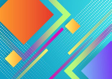 Renkli geometrik şekilli soyut bir arkaplan. Dijital gelecek teknolojisi kavramı. vektör illüstrasyonu.