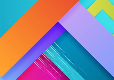 Renkli geometrik şekilli soyut bir arkaplan. Dijital gelecek teknolojisi kavramı. vektör illüstrasyonu.