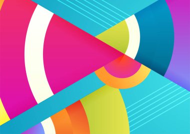 Renkli geometrik şekilli soyut bir arkaplan. Dijital gelecek teknolojisi kavramı. vektör illüstrasyonu.