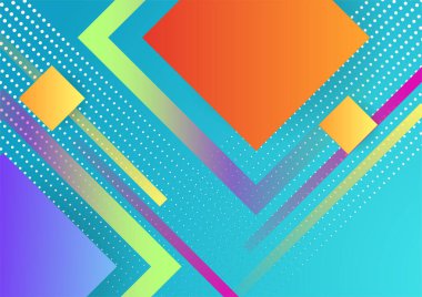 Renkli geometrik şekilli soyut bir arkaplan. Dijital gelecek teknolojisi kavramı. vektör illüstrasyonu.