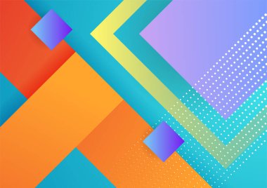 Renkli geometrik şekilli soyut bir arkaplan. Dijital gelecek teknolojisi kavramı. vektör illüstrasyonu.