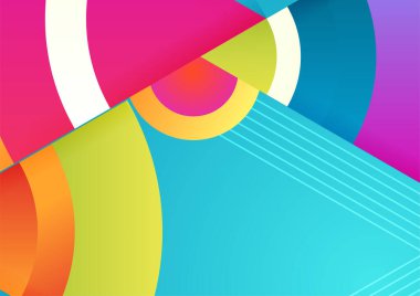 Renkli geometrik şekilli soyut bir arkaplan. Dijital gelecek teknolojisi kavramı. vektör illüstrasyonu.