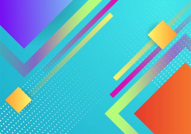 Renkli geometrik şekilli soyut bir arkaplan. Dijital gelecek teknolojisi kavramı. vektör illüstrasyonu.