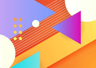 Renkli geometrik şekilli soyut bir arkaplan. Dijital gelecek teknolojisi kavramı. vektör illüstrasyonu.