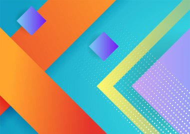 Renkli geometrik şekilli soyut bir arkaplan. Dijital gelecek teknolojisi kavramı. vektör illüstrasyonu.