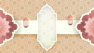 Arap süsleme desenli ve lüks mandala fener dekoratifli İslam ramazanı arkaplanı. İslam tebrik kartı, bayram şablonu, hac, davetiye, kutlama, prim çerçevesi ve cami için tasarlandı.