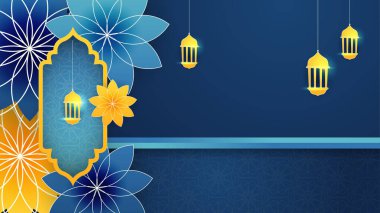 Arap süsleme desenli ve lüks mandala fener dekoratifli İslam ramazanı arkaplanı. İslam tebrik kartı, bayram şablonu, hac, davetiye, kutlama, prim çerçevesi ve cami için tasarlandı.