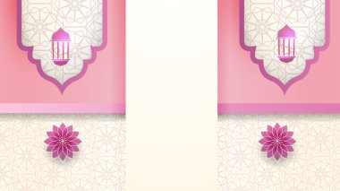 Arap süsleme desenli ve lüks mandala fener dekoratifli İslam ramazanı arkaplanı. İslam tebrik kartı, bayram şablonu, hac, davetiye, kutlama, prim çerçevesi ve cami için tasarlandı.