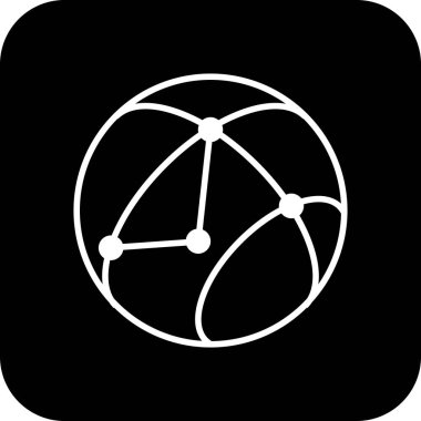 Siyah çizgili dünya çapında bir iş simgesi. Modern, hizmet, sosyal, coğrafi, insan, şebeke, jeoloji. Vektör illüstrasyonu