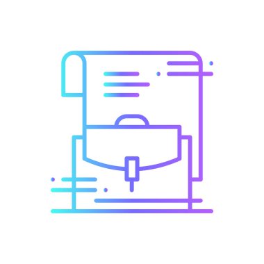 Mavi duotone tarzında Office Bag V simgesi. İş, sembol, set, ağ, iletişim, yönetim, insanlar. Vektör illüstrasyonu