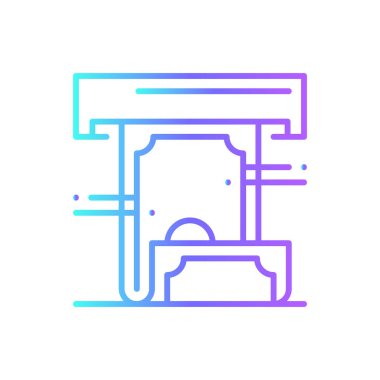 Mavi duoton tarzında iş simgesini geri çek. Para, nakit, ödeme, ödeme, finans, transfer, işlem. Vektör illüstrasyonu