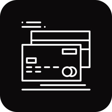 Siyah çizgili Kredi Kartı İş simgesi. Finans, para, ödeme, borç, ödeme, ATM, transfer. Vektör illüstrasyonu