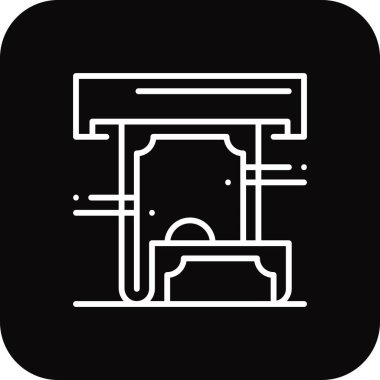 Siyah çizgili iş simgesini geri çek. Para, nakit, ödeme, ödeme, finans, transfer, işlem. Vektör illüstrasyonu