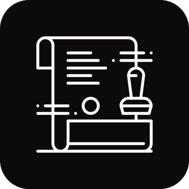 Sözleşme simgesi, siyah doldurulmuş çizgi tarzı. Sözleşme, anlaşma, belge, imza, anlaşma, yasal, konsept. Vektör illüstrasyonu