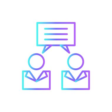 Mavi duoton tarzı iletişim ikonu. Sohbet, iletişim, telefon, takım, sohbet, destek, bilgi. Vektör illüstrasyonu