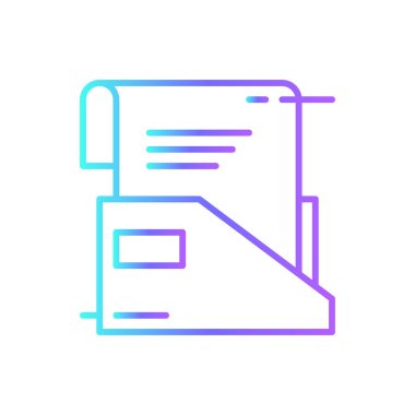 Mavi duoton stili Veri İşletmeleri simgesi. bilgisayar, veritabanı, depolama, belge, yönetim, bulut, istatistik. Vektör illüstrasyonu