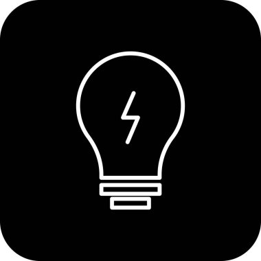 Siyah çizgi biçimli bir fikir simgesi. yaratıcı, ışık, yenilik, grafik, çizgi, konsept, parlak. Vektör illüstrasyonu