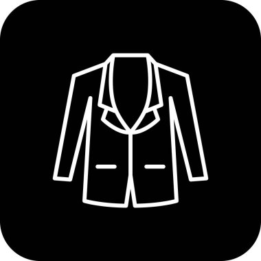 Siyah çizgili takım elbise iş simgesi. Ofis, sosyal güvenlik, kullanıcı, gömlek, moda, kıyafet, kıyafet. Vektör illüstrasyonu