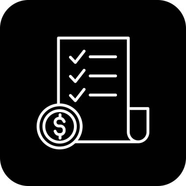 Siyah çizgili İşletme simgesi. Şah, liste, işaret, belge, form, tik, seçim. Vektör illüstrasyonu