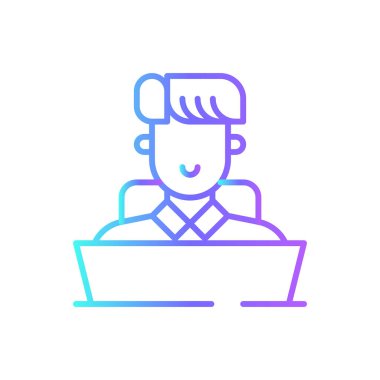 Çalışan Ekibi mavi duoton tarzında çalışma ikonu. İnsanlar, insanlar, iş, strateji, iş, kariyer, personel. Vektör illüstrasyonu