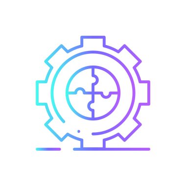 Takım Yönetim Ekibi mavi duoton stili bir ikon üzerinde çalışıyor. Takım çalışması, insan, ortaklık, set, iş, organizasyon, strateji. Vektör illüstrasyonu