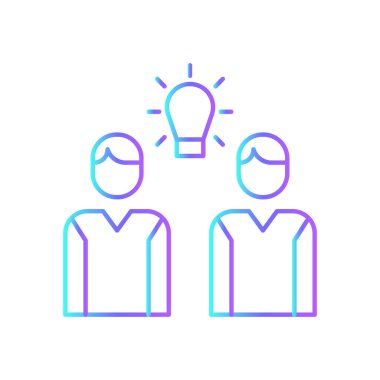 Fikir Takımı mavi duoton stili iş simgesi. yaratıcı, ışık, yenilik, grafik, çizgi, konsept, parlak. Vektör illüstrasyonu