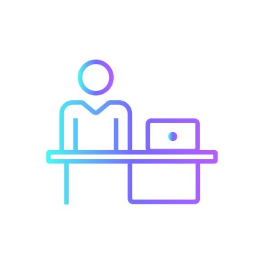 İnsan kaynakları pazarlama ikonu mavi duoton tarzında. İnsan, yönetim, insanlar, iletişim, kişi, iş, ofis. Vektör illüstrasyonu