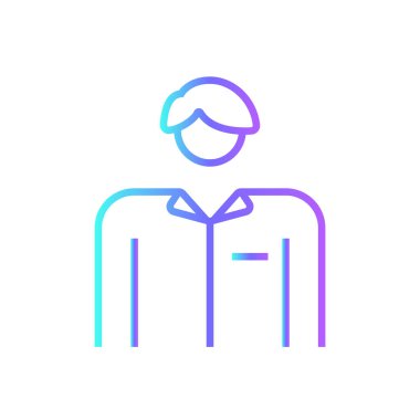 Satış elemanı pazarlama ikonu mavi duoton tarzında. İş adamı, yönetici, insanlar, iş, işçi, çalışan, satıcı. Vektör illüstrasyonu