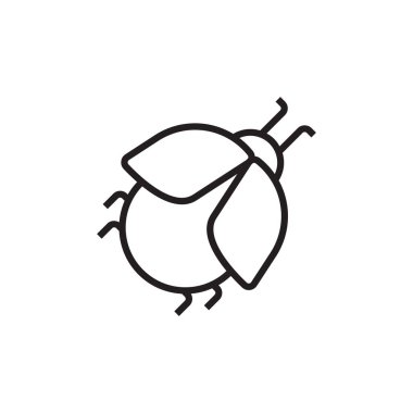 Bug Technology simgesi ve siyah taslak tarzı. İnternet, koruma, izole edilmiş, güvenlik, kod, böcek, hamamböceği. Vektör illüstrasyonu