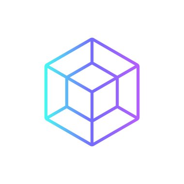 Blockchain Teknoloji ikonu mavi duoton tarzında. Şifre, para, işlem, ağ, bitcoin, kripto para, internet. Vektör illüstrasyonu
