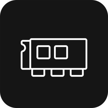 Siyah çizgili RAM Teknoloji simgesi. Hafıza, işlemci, işlemci, donanım, çip, disk, bilgisayar. Vektör illüstrasyonu