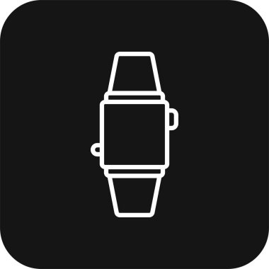 Siyah çizgili Akıllı Saat Teknoloji simgesi. Teknoloji, cihaz, cihaz, ekran, dokunma, dijital, elektronik. Vektör illüstrasyonu