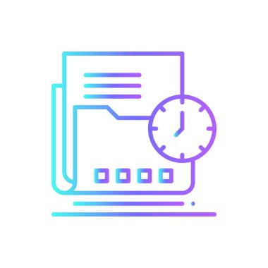 Dizin Finans ve ekonomi ikonu mavi duoton tarzında. Takvim, grafik, saat, zaman, yönetim, belge, plan. Vektör illüstrasyonu