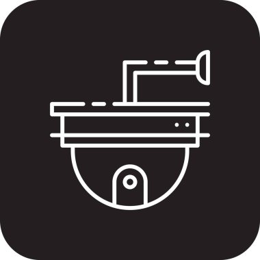 Kapalı devre kamera teknolojisi simgesi, siyah doldurulmuş çizgi tarzı. Kamera, güvenlik, güvenlik, dijital, izleme, gizlilik, kontrol. Vektör illüstrasyonu