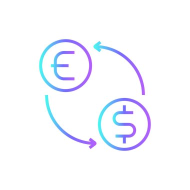 Değişim Finans ve ekonomi ikonu mavi duoton tarzında. Para, finans, para, ödeme, büyüme, değişim, yatırım. Vektör illüstrasyonu