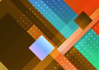 Renkli geometrik şekilli teknoloji arka plan tasarımı. Soyut geometrik vektör arkaplanı