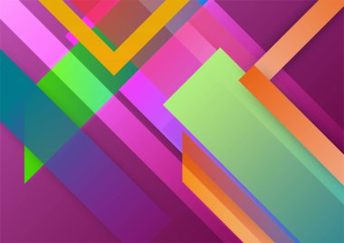 Renkli geometrik şekilli teknoloji arka plan tasarımı. Soyut geometrik vektör arkaplanı